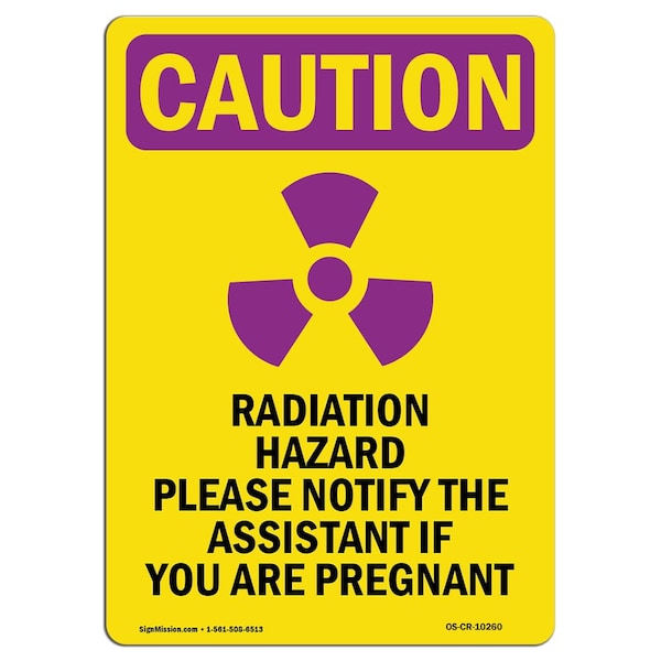 OSHA RADIATION Sign, Radiation Hazard Please, 24in X 18in Rigid Plastic, 24" H, 18" W, Portrait